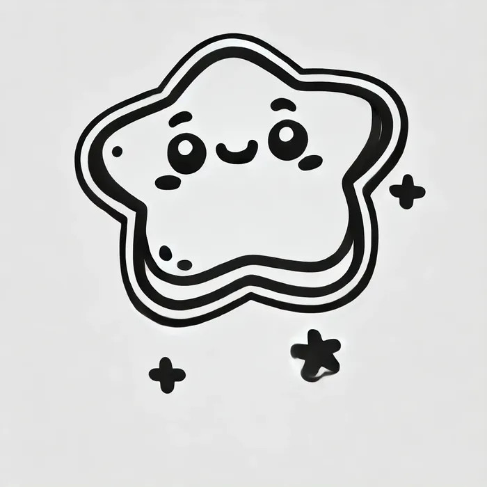 Sticker tô màu hình ngôi sao đơn giản cho bé