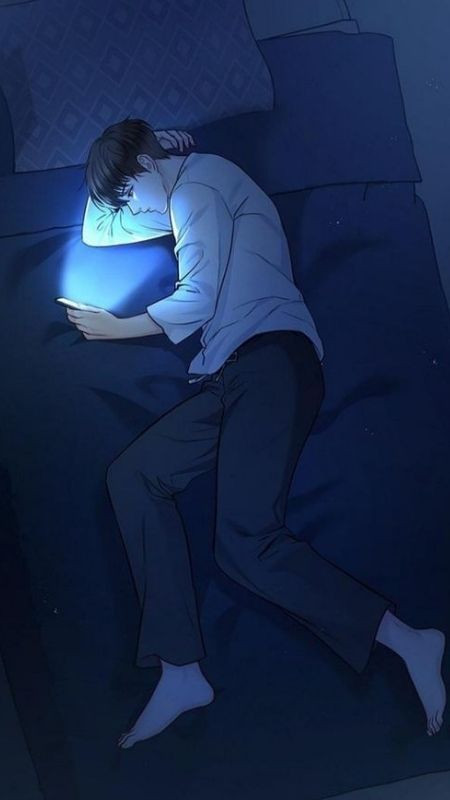 Sự lười biếng, mệt mỏi đang được chữa lành trên chiếc giường