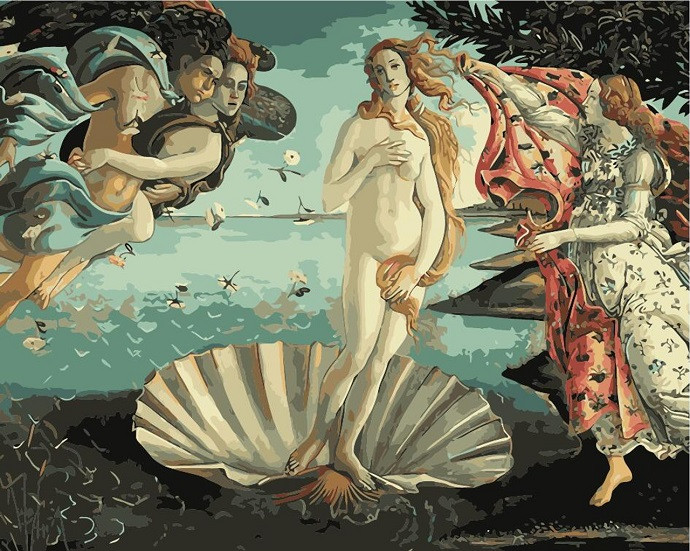 Sự ra đời của Thần Vệ Nữ, kiệt tác Phục Hưng của Sandro Botticelli mô tả Venus trên vỏ sò được gió đẩy vào bờ.