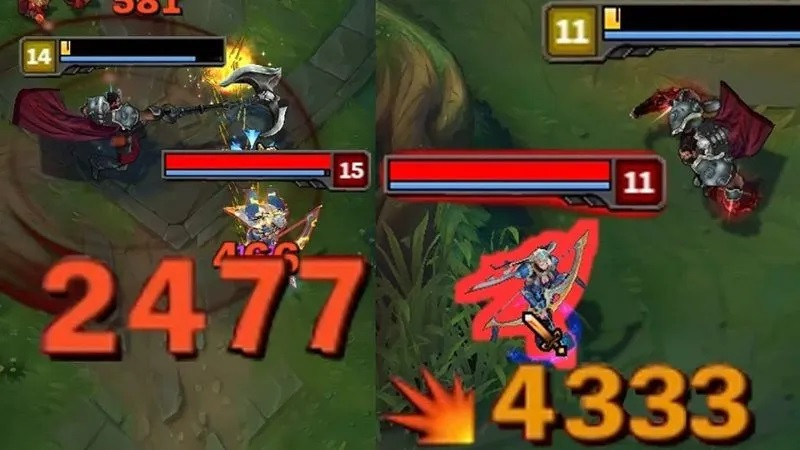 Sức mạnh và lượng sát thương của tướng/nhân vật phụ thuộc vào chất lượng và giai đoạn trận đấu.