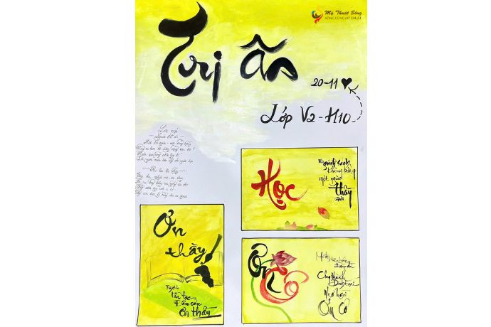 Tác phẩm báo tường công phu do các nhóm lớp thực hiện