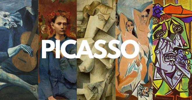 Minh hoa ve lap the tong hop, mot phong cach tac pham dac trung cua hoa si Pablo Picasso su dung chat lieu moi.