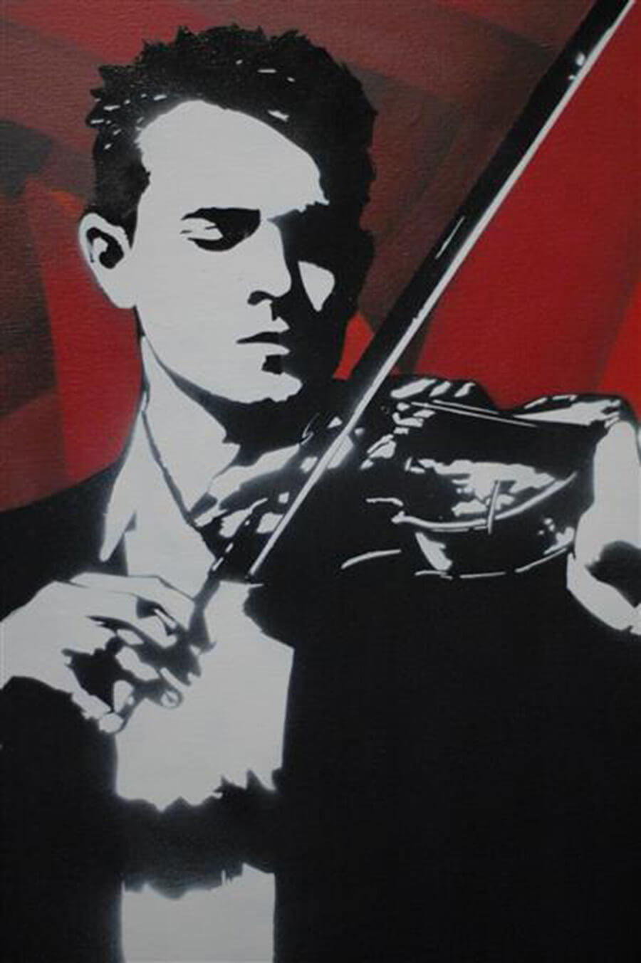 Tác phẩm nghệ thuật đường phố &quot;Violinist&quot; (Nghệ sĩ vĩ cầm), thể hiện chân dung con người qua street art