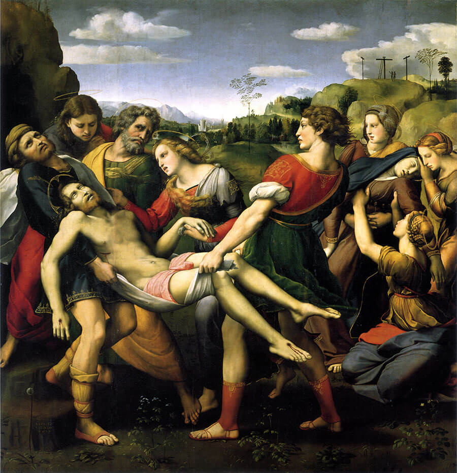 Tác phẩm The Entombment mô tả cảnh hạ xác Chúa Kitô của Raphael