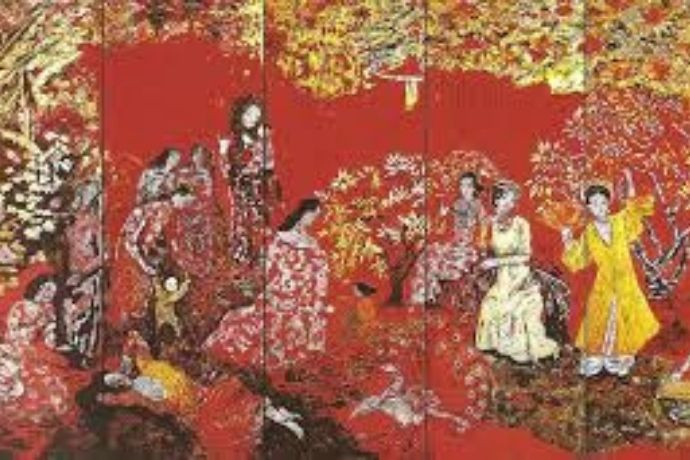 Tác phẩm Vườn Xuân Trung Nam Bắc của học sĩ Nguyễn Gia Trí