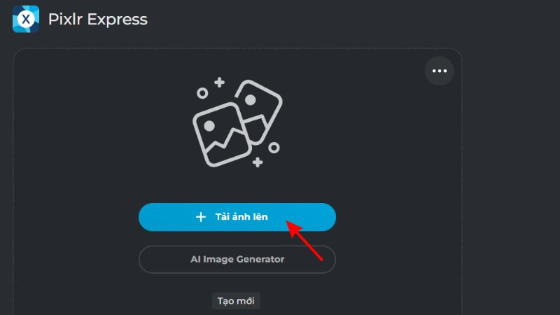 Tải ảnh cần xóa Watermark lên Pixlr E