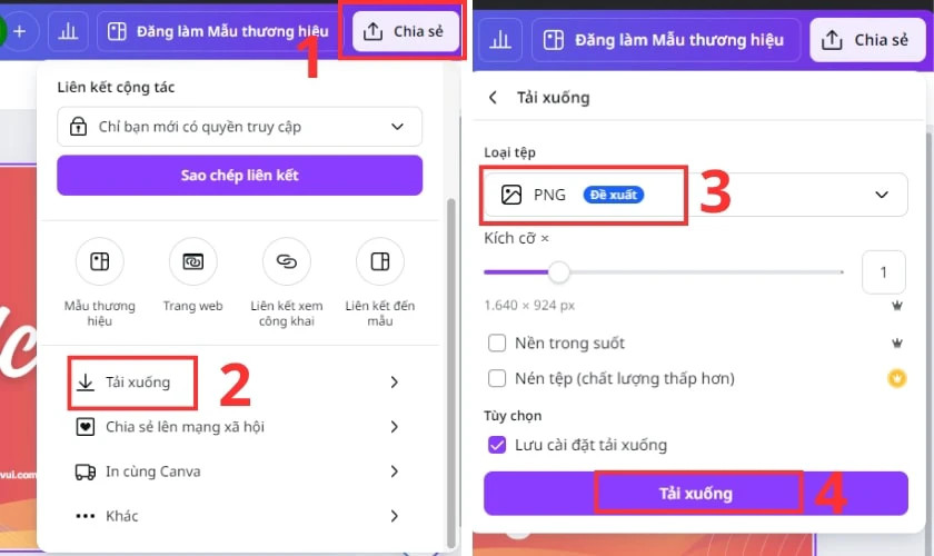 Tải xuống ảnh bìa Facebook từ Canva