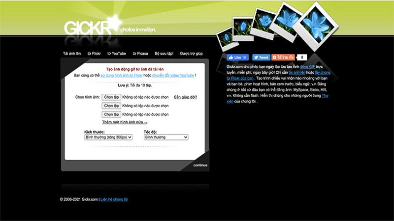 Tạo ảnh GIF đẹp từ ảnh tĩnh với Gickr.com