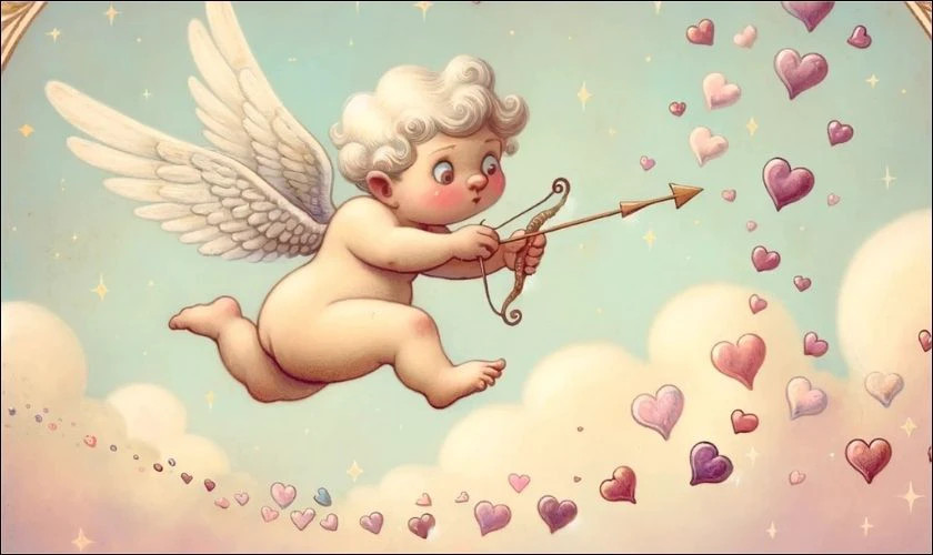 Thần Cupid và mũi tên tình yêu kết đôi các cặp đôi trong lễ Tình Nhân