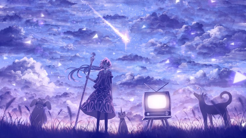 Thành phố cổ kính nằm trên lưng sinh vật khổng lồ trong tranh anime kỳ ảo