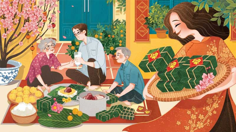 Thay đổi hình nền điện thoại bằng ảnh Tết đẹp