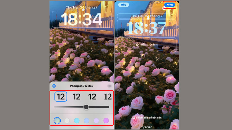 Thay đổi phông chữ và màu sắc đồng hồ trên màn hình khóa iPhone