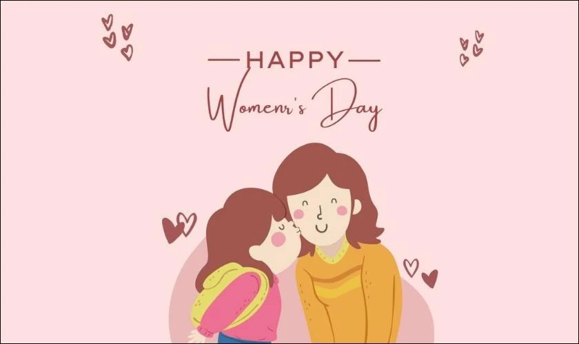 Thiệp 8/3 với hình ảnh bó hoa nhiều màu sắc, phù hợp tặng bà