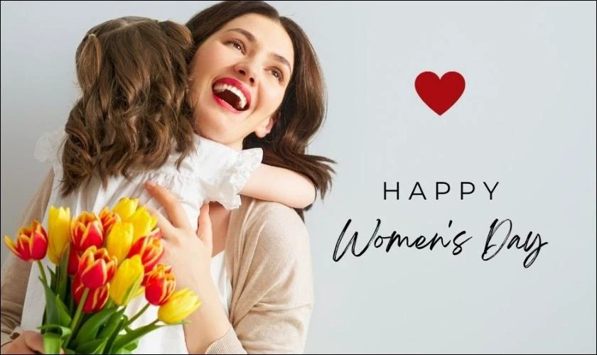 Thiệp 8/3 với thiết kế tối giản cùng dòng chữ &quot;Happy Women's Day&quot;