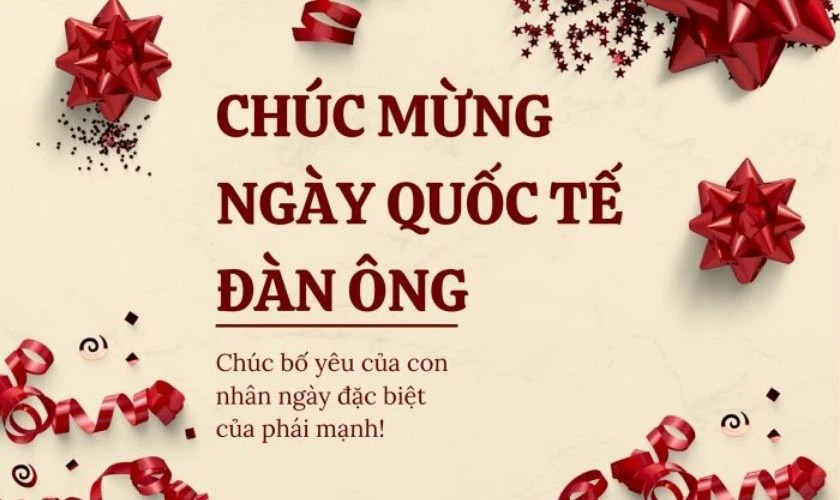Hình ảnh đẹp mừng ngày Quốc tế Đàn ông 19/11 Thiệp chúc mừng Ngày Quốc tế Đàn ông với thông điệp ý nghĩa