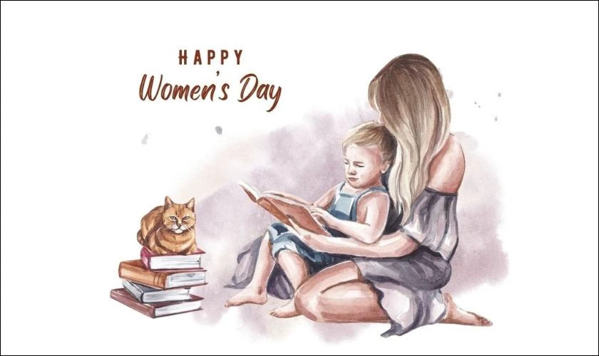 Thiệp chúc mừng ngày Quốc tế Phụ nữ với hình ảnh phụ nữ hiện đại