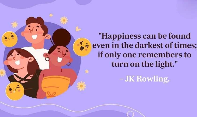 Thiết kế đồ họa với châm ngôn về hạnh phúc, mang tính truyền cảm hứng