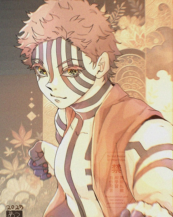 Thiết kế trang phục độc đáo của nhân vật Akaza