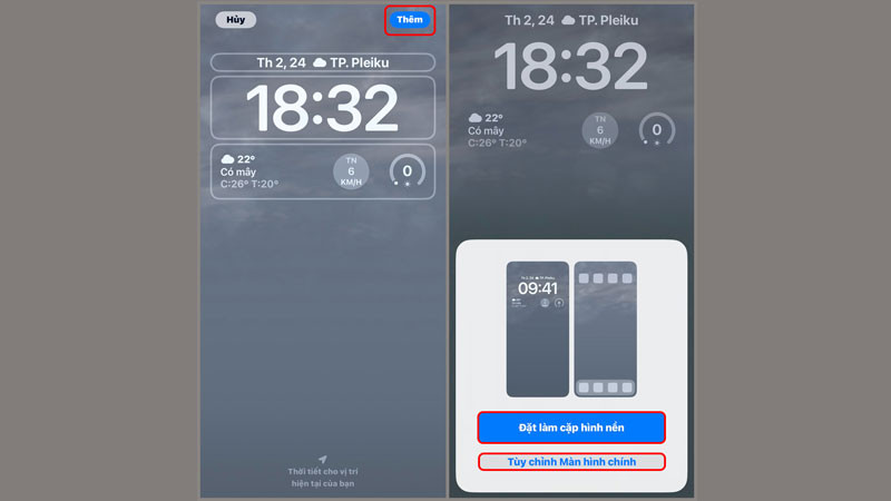 Thiết lập ảnh màn hình khóa đã chọn trên iPhone