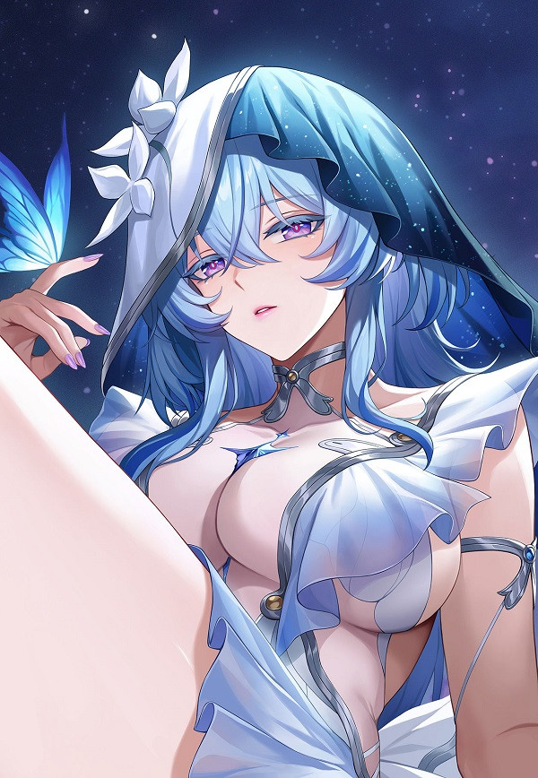 Thiếu nữ anime với ánh nhìn thách thức đầy khiêu gợi