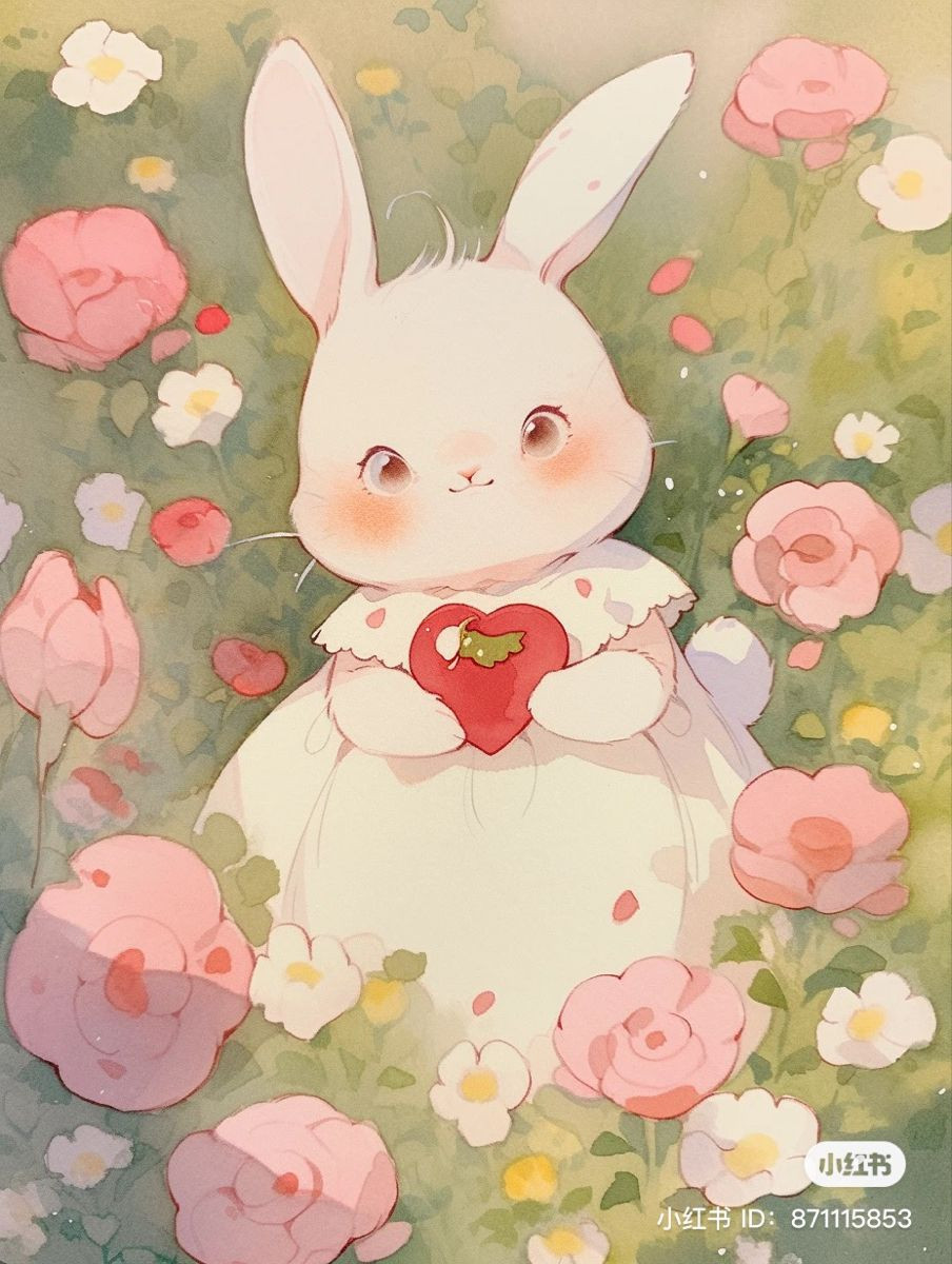 Thỏ hoạt hình chibi cực kỳ đáng yêu với biểu cảm ngộ nghĩnh