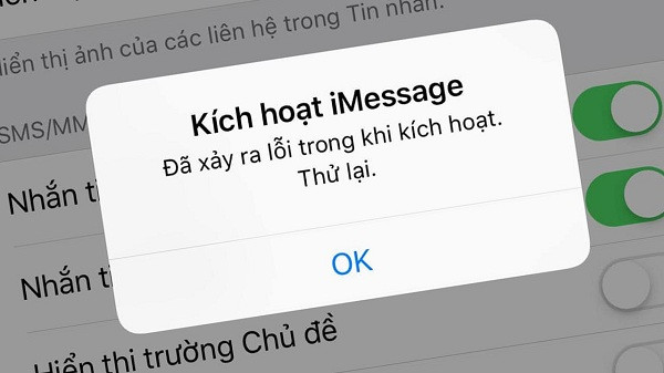 Thông báo lỗi 'Đang chờ kích hoạt' khi bật iMessage trên iPhone