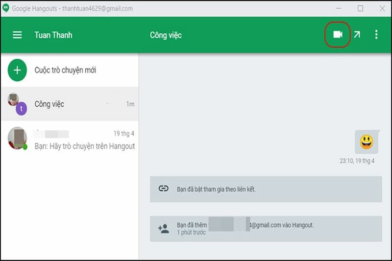 Thông báo yêu cầu quyền truy cập micro và máy ảnh từ Google Hangouts trước khi tham gia cuộc gọi video