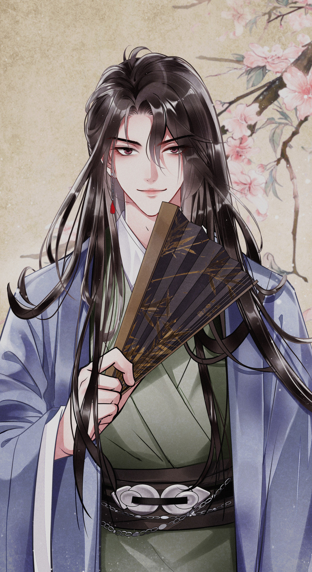 Thư sinh anime cổ trang điển trai trong trang phục truyền thống