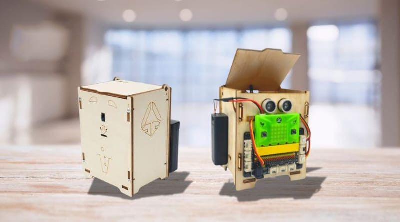 Thùng rác tự động sử dụng cảm biến, một sản phẩm STEM tiểu học thực tế