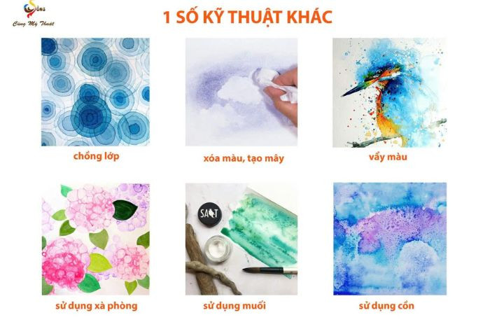 Tổng hợp các kỹ thuật tô màu nước cơ bản cho người mới bắt đầu