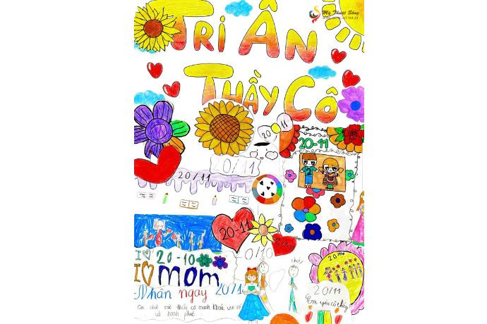 Tổng thể một số mẫu báo tường 20/11 ấn tượng