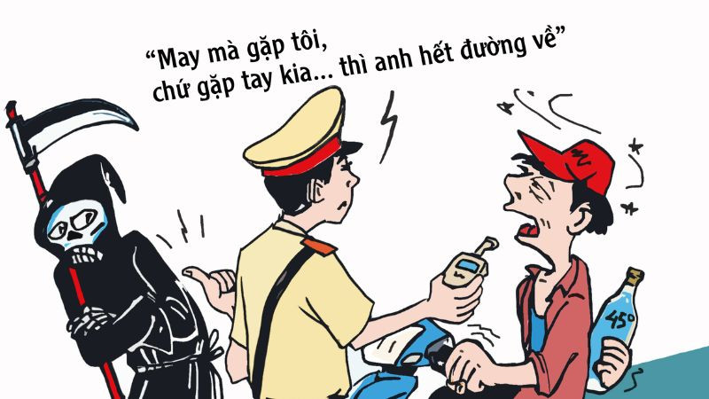 Tranh châm biếm vui nhộn nhưng cảnh báo tác hại của bia rượu
