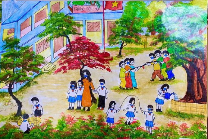 Tranh hoạt động ở trường vẽ hoạt động âm nhạc