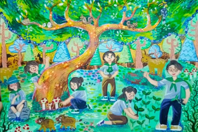 Tranh hoạt động ở trường vẽ lễ hội văn hóa