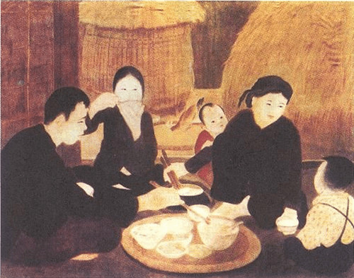 Nguyễn Phan Chánh - Bậc Thầy Tranh Lụa Việt Nam Tranh lụa 'Bữa Cơm Ngày Mùa Thắng Lợi' của họa sĩ Nguyễn Phan Chánh