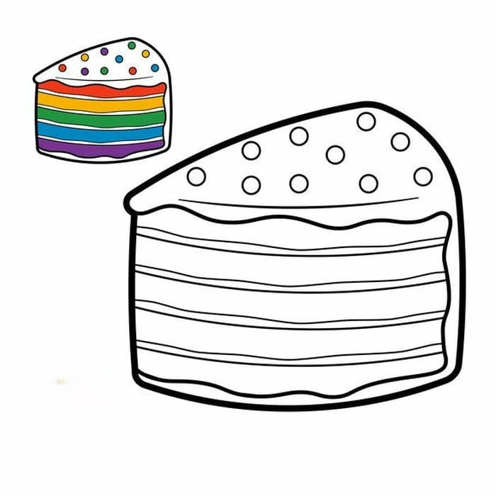 Tranh tô màu bánh kem đơn giản