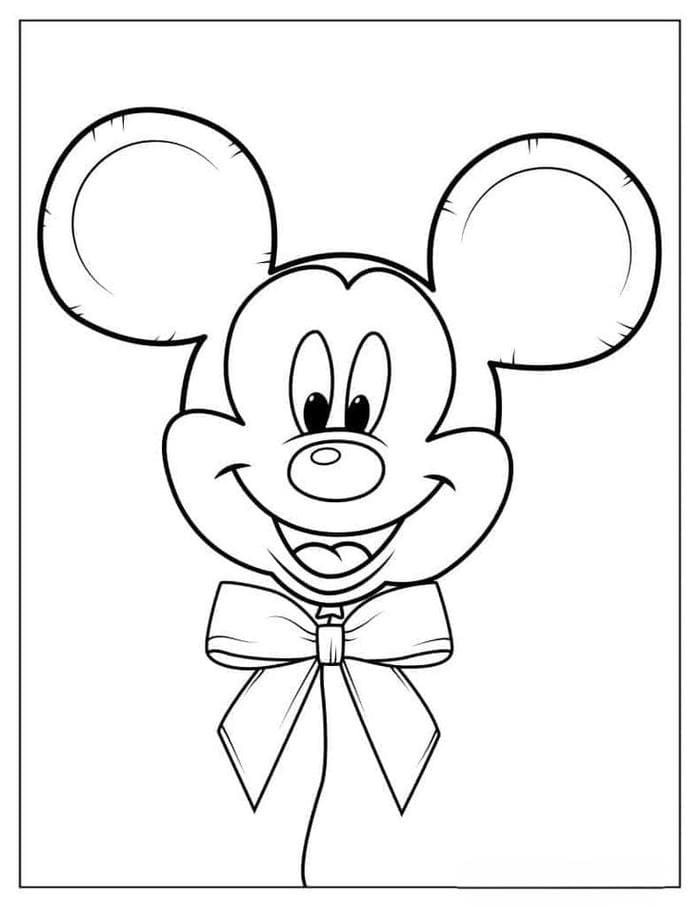 Tranh tô màu bóng bay có hình chuột Mickey