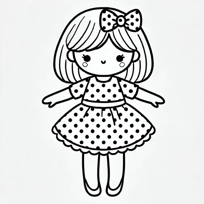 Tranh tô màu búp bê đáng yêu cho bé