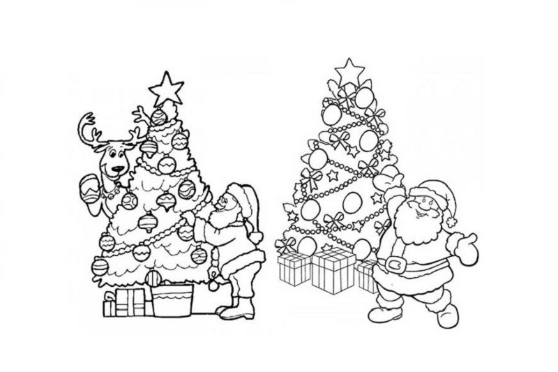 Tranh tô màu cây thông Noel đơn giản cho trẻ