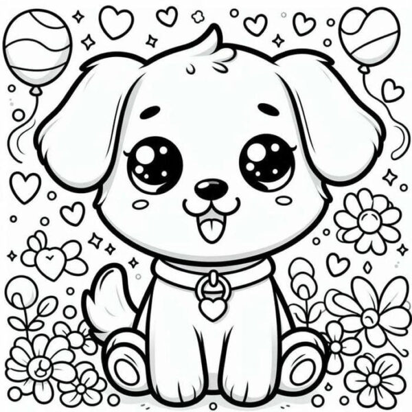 tranh tô màu con chó