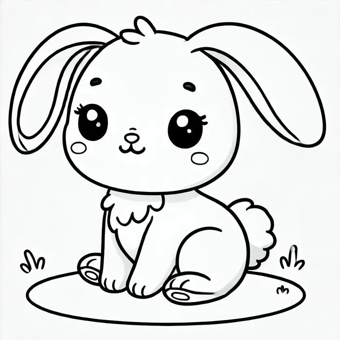 Tranh tô màu hình chú thỏ đơn giản cho bé tập tô