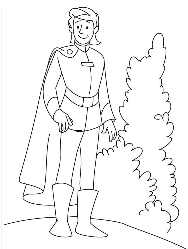 Tranh tô màu hoàng tử vẫy tay chào