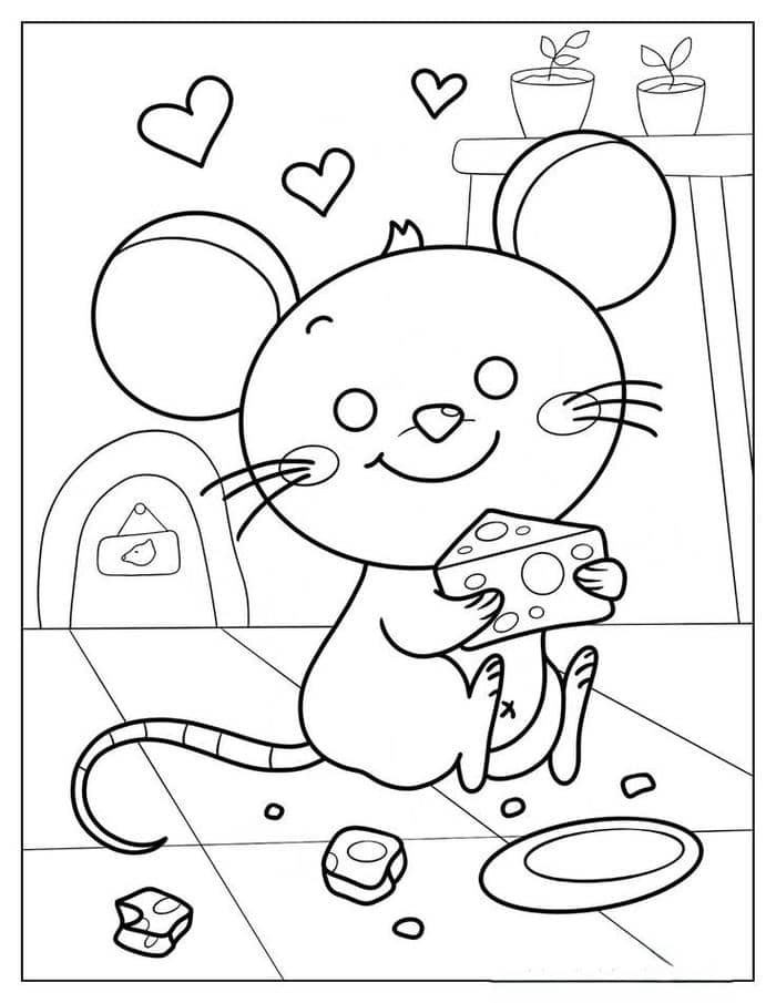 Tranh tô màu khuôn mặt chuột hamster cute