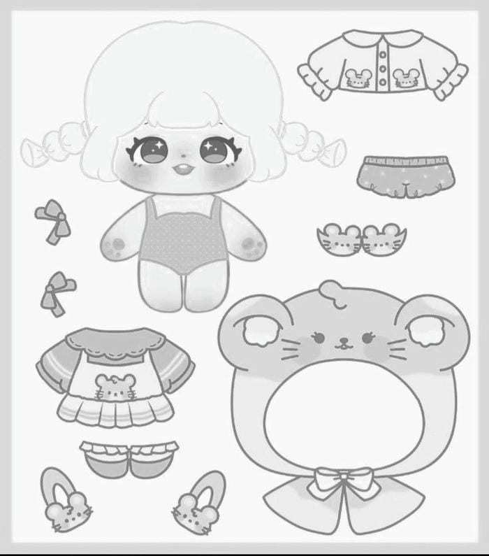 Tranh tô màu paper doll thay đồ đáng yêu cho bé