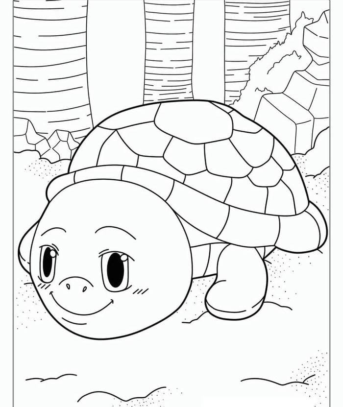 Tranh tô màu rùa đơn giản phù hợp cho bé mới bắt đầu