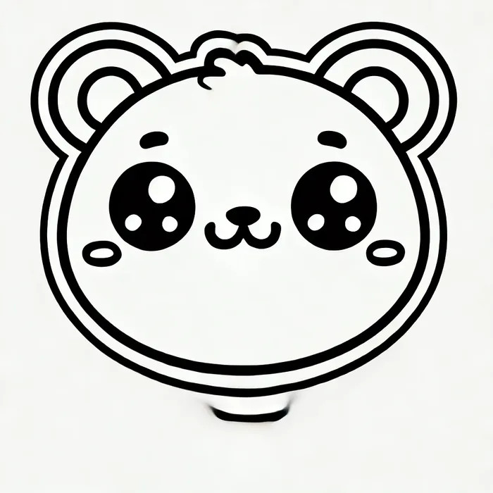 Tranh tô màu sticker hình chú gấu dễ thương