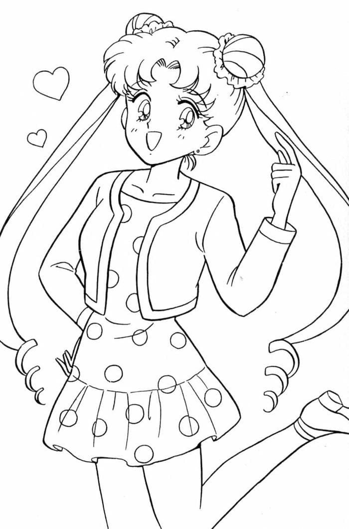 tranh tô màu thủy thủ mặt trăng đáng yêu