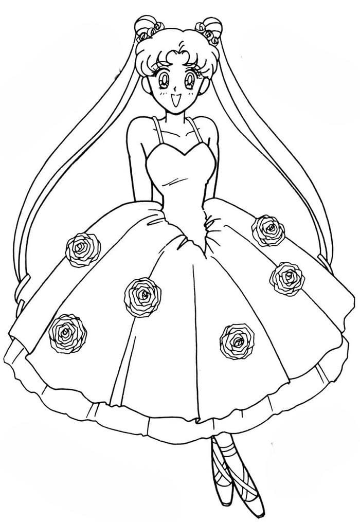 tranh tô màu thủy thủ mặt trăng đơn giản đẹp