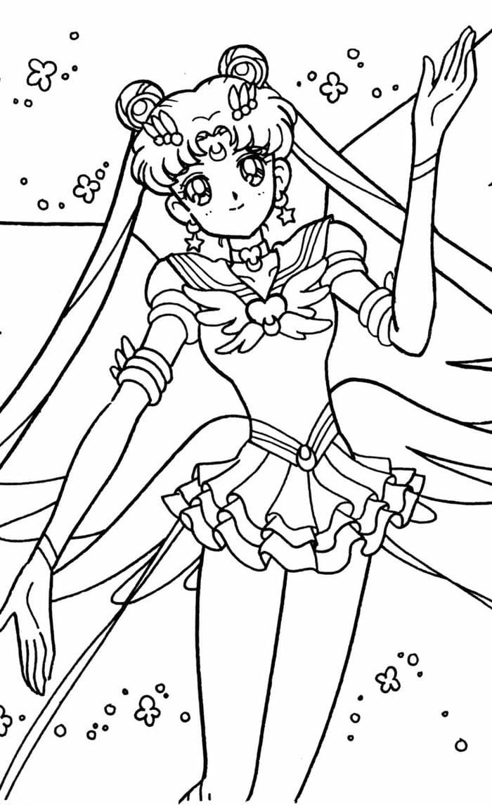 tranh tô màu thủy thủ mặt trăng pha lê