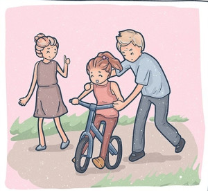 Tranh vẽ gia đình đi chơi vui vẻ